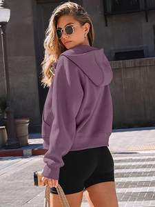 Sudaderas con cremallera para mujer Venta al por mayor OEM Moda Algodón Fleece Slim Fit Logotipo personalizado Ropa deportiva elegante Ropa de gimnasio Invierno 2025 - Product Image 4