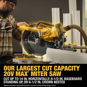 Scie à onglet coulissante double biseau 20V MAX XR 12 pouces, kit électrique portable à batterie pour le bricolage/l'industrie, scies à bois, métal et pierre - Product Image 6
