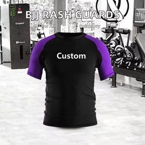 Men's Brazilian Jiu Jitsu MMA Rash Guard Uniform Stretchy <b>Grappling</b> and Boxing Clothes with Shorts BJJ Training Gear - Product Image 5