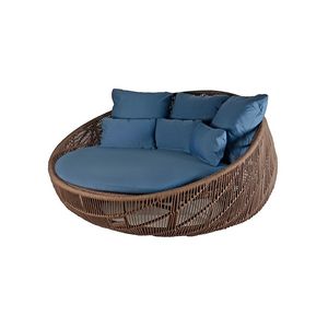 Chaise longue en osier pour patio avec coussin résistant au soleil et cadre en aluminium robuste, transat de détente pour piscine et jardin - Product Image 6