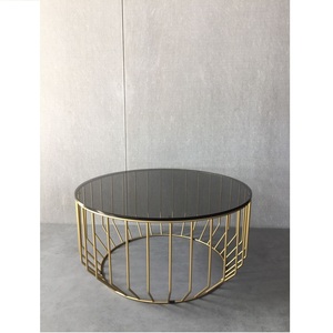 Meubles de salon de style rond moderne pieds en métal argenté Table d'appoint en métal moderne - Product Image 4