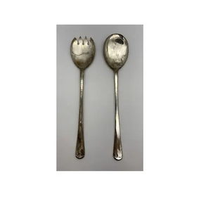 Cuillère à salade en acier inoxydable, couverts de table, couverts classiques, revêtement argenté écologique, couverts faits à la main - Product Image 4