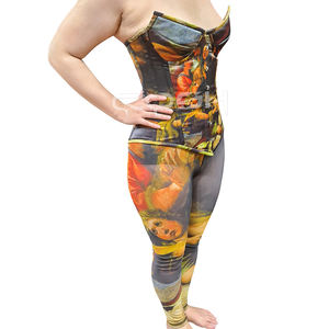 Corsé Transpirable con Varillas de Acero, Estampado Sublimado Romano, Sobre el Busto, para Entrenamiento de Cintura, Adelgazante, Conjuntos de Moda - Product Image 3