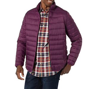 OEM ODM Plus Size <b>Cropped</b> Zip-up <b>Puffer</b> Streetwear <b>Jacket</b> for Men Customizable Polyester Varsity Design Canvas Fabric for Winter - Product Image 6