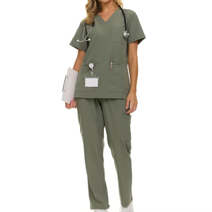 Wholesale Women's Medical Uniform <b>Scrubs</b> Breathable Rayon & Spandex Stretch Hospital <b>Scrub</b> <b>Sets</b> for Nursing - Product Image 1