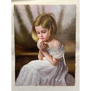 12.5 dipinta a mano 100% in × 16.5 in dipinti ad olio di opere d'arte classiche di campo - Product Image 1