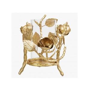 Porte-bougie en aluminium et acrylique avec cheminée en verre, couleur or de haute qualité, décoration de mariage et de maison - Product Image 6