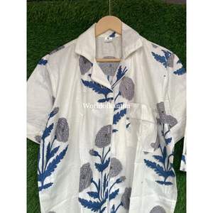 Pantalones cortos de verano con serigrafía Floral de algodón indio para mujer, traje de noche acogedor al por mayor, conjuntos de pijama de talla grande para primavera - Product Image 3