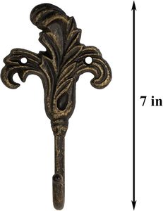 Ganchos individuales de diseño de hierro fundido (flor de iris) montado en la pared para decoración del hogar y uso de ropa - Product Image 2