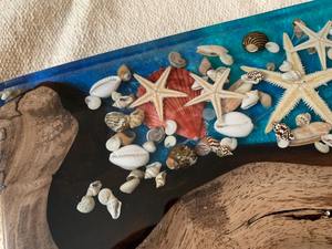 Tabla de Cortar de Madera con Resina de Estrella de Mar Artística, Regalo Único para Ocasiones Especiales, Amantes de la Cocina Casera y Artículos Decorativos de Cocina - Product Image 3