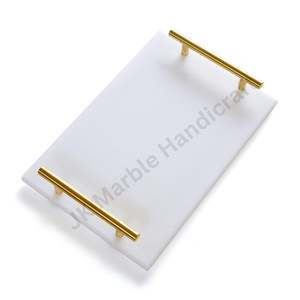 Plateau en marbre de créateur de qualité supérieure pour les fêtes, parfait pour servir des boissons, des apéritifs et des desserts à vendre - Product Image 2