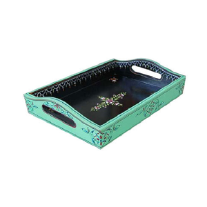 Plateau de service en bois dernière conception ronde de haute qualité avec format de corde Top Standard cadeau de vacances de noël décor à la maison thème d'art - Product Image 4