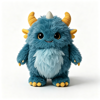 Jouets en peluche personnalisés à logo, best-sellers, mignons, doux, bleus, petits monstres en peluche, vente en gros, jouet en peluche personnalisé pour cadeau