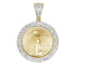 Diseño moderno de alta calidad S925 plata esterlina con moissanita redonda diamante libertad encanto diamante colgante para hombres - Product Image 1