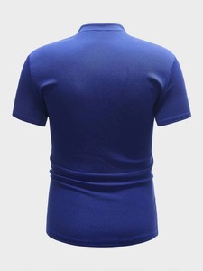 Haute qualité 100% coton hommes à manches courtes anti-rides T-Shirt Logo personnalisé respirant tissu tricoté solide pour polos - Product Image 2