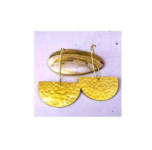 Pendientes de latón redondos artesanales naturales, pendientes clásicos para mujer, zafiro, diseño elegante, alta calidad para la venta - Product Image 5