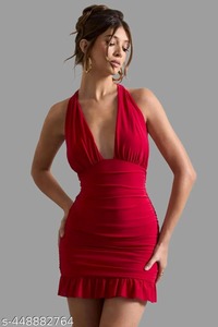 Indian Hand Block Printed Short Dress for Women Casual Cotton Summer Dress Boho-Style short Maxi Dress Natural Waistline Fabric - Product Image 3