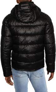 Veste en toile élégante et confortable pour hommes, manteau chaud matelassé imperméable avec capuche, vêtements d'extérieur légers pour l'hiver - Product Image 5