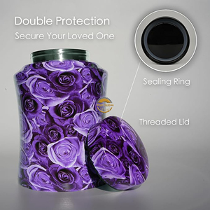 โกศดอกไม้สำหรับขี้เถ้ามนุษย์: กุหลาบสีม่วง, นกฮัมมิงเบิร์ด, ชมพู, เทอร์ควอยซ์, นางฟ้า, จักรวาลของที่ระลึกที่ระลึกสำหรับผู้ใหญ่และสัตว์เลี้ยงโดย ayaans - Product Image 4