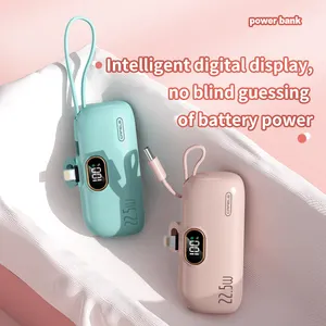 Stw 4500Mah Digitaal Display Power 22.5W Powerbank Lithium Batterij Power Bank Met Kabel Stekker