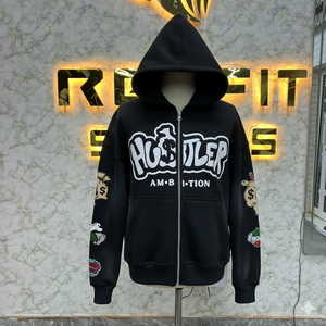 Nouveau sweat à capuche à fermeture éclair de qualité supérieure très demandé imprimé en relief fabriqué en usine à prix avantageux sweats à capuche pour hommes sweats à capuche pour hommes - Product Image 1