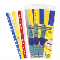 Tiras de Archivo Autoadhesivas de PP (28X297mm) con Compatibilidad Universal de 11 Orificios, Opciones Multicolor, Sin Necesidad de Perforar Más