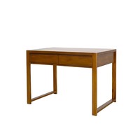 Bureau en teck massif de style nordique moderne, durable et éco-responsable, avec 2 tiroirs, pour appartement ou hôtel, certifié légal indonésien