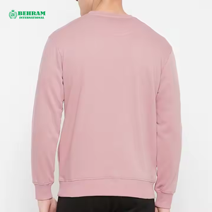 Sudadera rosa de cuello redondo para hombre, informal, con estampado de letras con logo verde, sudadera de invierno con bordado 3D para hombre - Product Image 6