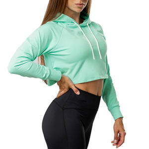 Ropa deportiva holgada personalizable para fitness, Sudadera con capucha de lana de manga larga para otoño, sudaderas con capucha de mezcla de algodón básicas cálidas para mujer - Product Image 3