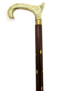 Artistic Handcrafted Brass <b>Walking</b> <b>Stick</b> With Sculpted Handle For Collectors Seniors Decorative <b>Walking</b> Support - Product Image 2