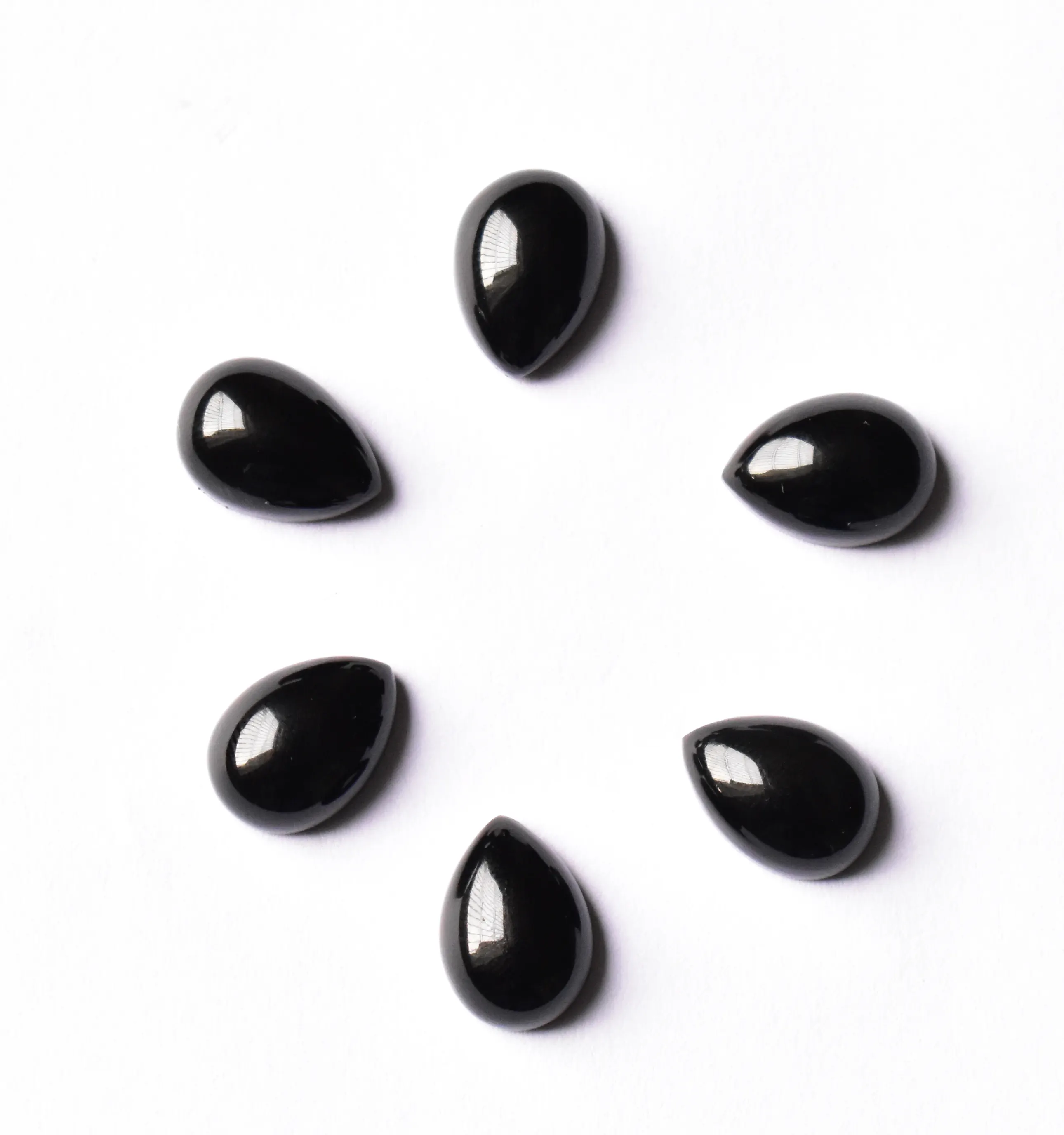 Black Onyx Pear Cabochon 5 X3 MM bis 22 X16 MM Größen erhältlich Kalibrierter loser Edelstein für die Schmuck herstellung