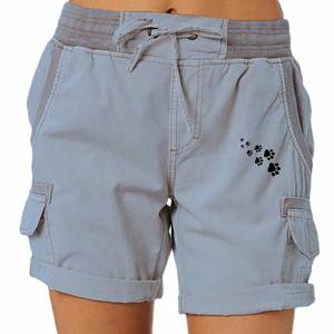 3D ผ้าฝ้ายกางเกงขาสั้นผู้หญิงเอวสูงแบบมีสไตล์ใหม่ระบายอากาศได้ดีมีสไตล์100% - Product Image 5