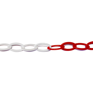 6mm Red-White Plastic Chain-<b>25m</b> for Traffic Barriers - Product Image 1