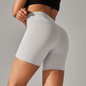 Pantalones cortos de gimnasio de compresión de cintura alta para mujer con diseño de entrenamiento de levantamiento de glúteos Conjunto de sujetador de cintura media que absorbe la humedad sin costuras Scrunch - Product Image 3