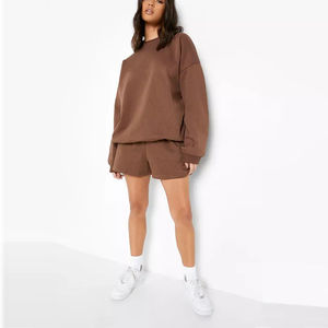 Sudadera con capucha y forro polar de algodón de gran tamaño para mujer, estampado personalizado frontal, cómodo, holgado, bordado para invierno - Product Image 4