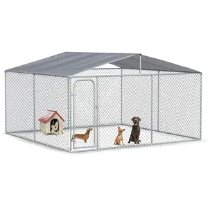 屋外犬小屋亜鉛メッキ金属フレーム400*400*232 (cm) Des Champs犬小屋DG40