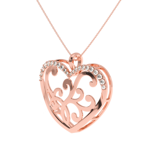 AJRETAIL Pendentif en or rose plaqué or avec diamant naturel en forme de cœur de 0,23 carat - Couleur GH, clarté SI - Product Image 5