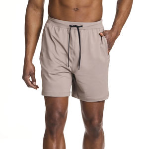 Pantalones cortos deportivos de talla grande para hombre al por mayor, pantalones cortos tejidos de secado rápido para correr, gimnasio, fitness, con logotipo personalizado impreso, diseño de patrón sólido - Product Image 1