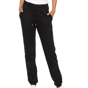 Pantalon de survêtement en polaire noire pour femmes Pantalon de survêtement décontracté à taille haute avec poches - Product Image 1