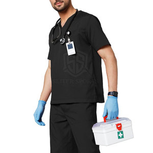 Best Sale Custom Design Quick Dry Hospital <b>Scrub</b> <b>Sets</b> for Unisex Use Made of Canvas with Custom Colors & Logo OEM Service - Product Image 3