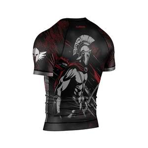 Rashguard d'entraînement MMA à manches longues, tissu extensible respirant, logo personnalisé, haut de grappling pour arts martiaux - Product Image 3