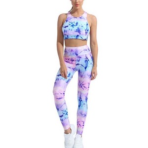 Combinaison haut de gamme personnalisée pour femmes soutien-gorge de sport pantalon legging Fitness vêtements de yoga entraînements imprimés par sublimation ensembles de deux pièces - Product Image 1