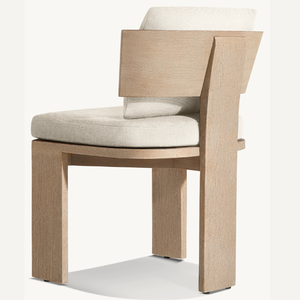 Silla Individual Moderna sin Brazos para Uso en Villas y Parques, Muebles de Exterior de Teca Sólida con Patas Resistentes Tipo Sable - Product Image 4