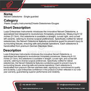 Osteotome Neivert à simple protection, instrument chirurgical ORL, acier inoxydable de qualité médicale, outil de coupe osseuse - Product Image 5