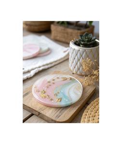 Ensemble de dessous-de-verre en résine faits à la main, épaisseur de 5 mm, résistant à la chaleur, matériau durable pour la décoration de la maison, parfait pour offrir en cadeau - Product Image 5