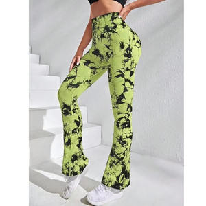 New <b>Flared</b> Pants Tie-dye Yoga <b>Leggings</b> For Women Fitness Pants Quick Dry Wide Leg Flare Seamless Yoga <b>Leggings</b> - Product Image 6