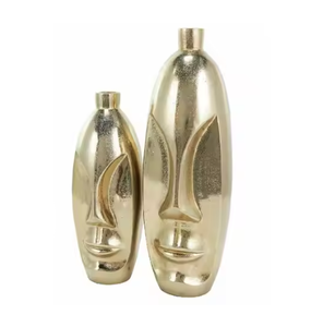 Jarrones de flores de metal de diseño moderno con textura única para decoración de entrada Vajilla Nuevo diseño de tendencia para una elegancia atemporal - Product Image 2