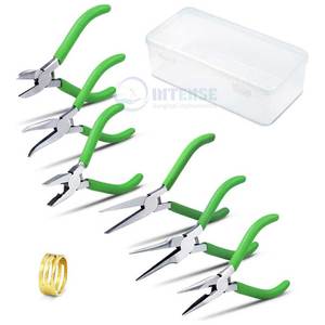 ชุดคีมสแตนเลสขนาดเล็กสำหรับมืออาชีพ5ชิ้นประกอบด้วยคีมปากแบนงอเฉียงยาวเครื่องมือสำหรับเครื่องประดับ2ชิ้น - Product Image 6