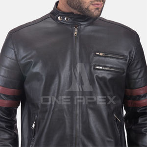 100% Material de cuero de manga larga ropa de calle profesional gran oferta Hombres Nuevo diseño chaqueta de cuero chaqueta de calle para hombre - Product Image 5