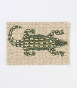 Tapis d'alligator en laine tuftée à la main Design animal ludique idéal pour la chambre d'enfant ou la décoration de salon amusante - Product Image 1